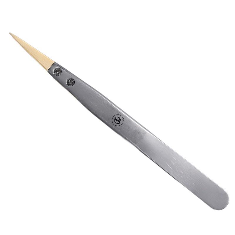 Anti Magnetic Tweezers with Replaceable Pointed Wooden Tips Watch Repair