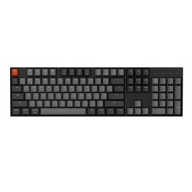 Keychron K10 Full Size 104 Keys Bluetooth Wireless Mechanical Gaming Keyboard for Mac Windows with Keychron Silent K Pro Red Switch, Multitasking/White LED Backlight/USB C Wired Computer Keyboard