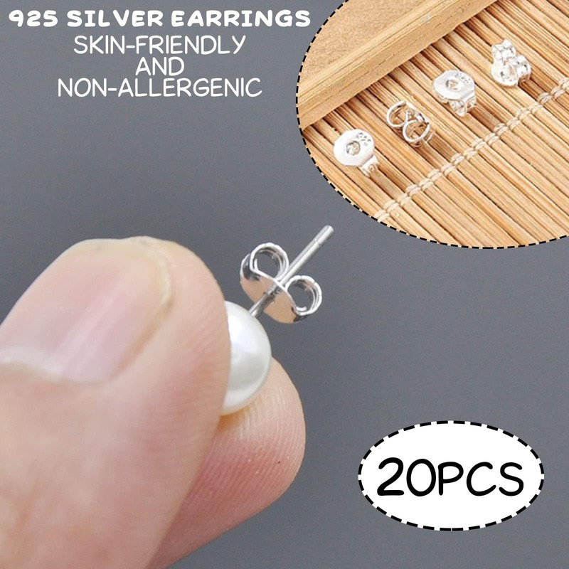 20Pcs 925 Sterling Silver Earring Backs – Secure & Durable