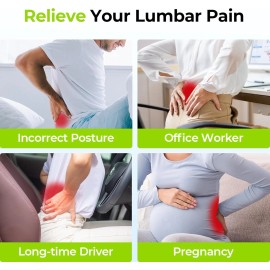 AUVON Lumbar Support Pillow Ergonomic Memory Foam w/Straps