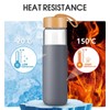 Yomious 20 Oz Borosilicate Glass Water Bottles with Silicone Sleeve