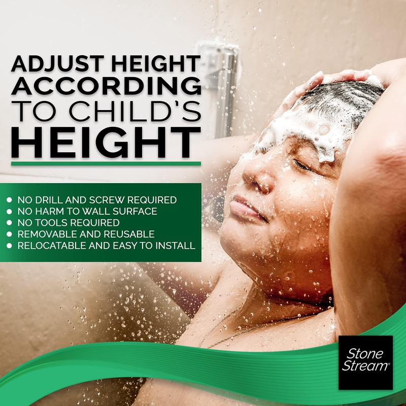 Original StoneStream Suction Showerhead Holder, Adjustable, Relocatable, and Removable Handheld