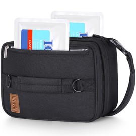 Lifewit Expandable Lunch Box for Men, Insulated Lunch Bag, Portable Cooler Bag with Shoulder Straps and 2 Ice Packs for Men Women Adult for Work College Travel, 6.5L 12 Cans Black