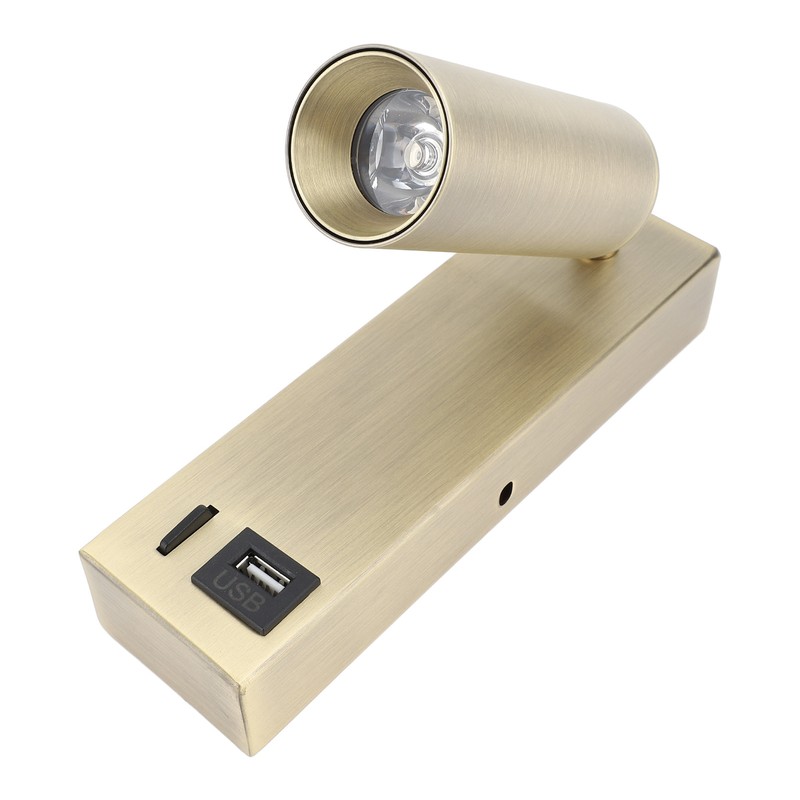 LED Wall Mounted Spotlight Adjustable Angle USB Port Design Stylish