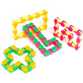 Fidget Sensory Kit 6 Piece Twisters Sensory Stimulation Twist to Focus Pack Including Genuine Tangle Jr Snake Cube Fidget Puzzle Snap N Click Wacky Track Fidgets Wooden Snake Fidget Puzzle