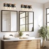 FadimiKoo 3-Light Wood Bathroom Light Fixtures Over Mirror, Rustic Black