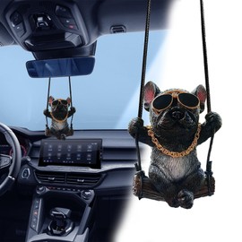 Zufoty French Bulldog Car Hanging Accessories, Mirror Ornament, Interior Decor for Men & Women
