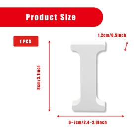 Bojueshaw White Wooden Letters,4 Inch Standing Alphabet,DIY Paintable Letters for Arts & Crafts,Home Decor, Weddings & Parties(Letter I)