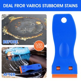 23PCSPlastic Scraper Tool Set Multi-Purpose Plastic Razor Blades Plastic Blade Scraper Easy to Clean Crevices and Tight Spaces Perfect Tool for Car Detailing Caulk Removing Oil Stains,