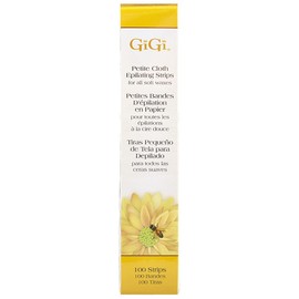 GiGi Waxing Strips for Hair Waxing/Hair Removal, Petite Cloth Strips - 100 Strips
