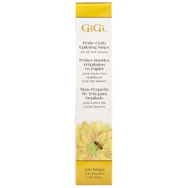 GiGi Waxing Strips for Hair Waxing/Hair Removal, Petite Cloth Strips - 100 Strips