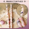 2 Printed Long Candles, Plants and Flowers, Creative and Exquisite,