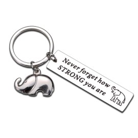 Elephant Gifts For Women Strong Women Gifts Small Gifts For Women Elephant Keychain Best Inspirational Gifts For Women Uplifting Gift For Friend Animal Lovers White Elephant Gifts for Adults