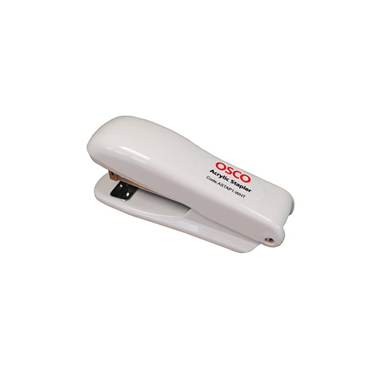 OSCO White Hi-Gloss Plastic Stapler | 10 Sheet Capacity |