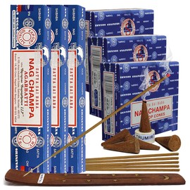 Nag Champa Incense Sticks and Nagchampa Incense Cone Variety Pack Bundle Insence-Sticks Insence Insense Insiensos