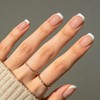 modelones Uñas Postizas Modelones French Tips Press-On Cortas Y Cuadradas