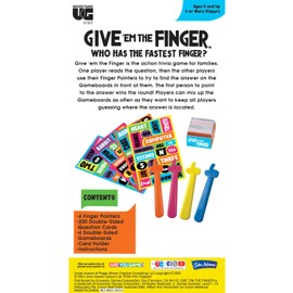 University Games, Give 'em The Finger Game, Action Trivia Game for Families, Think, Find, Point! Who Will Point The Finger First? for 3-6 Players, Ages 8+