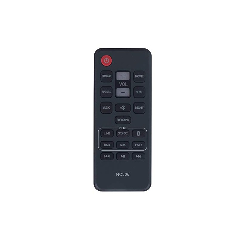 NC306UH NC306 Replacement Remote Control Applicable for Sanyo Sound Bar