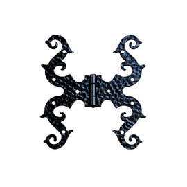 UHRIG Shop Hinge Hinge Fitting for Windows Furniture Kitchen Chest Garden Yard Door Gate etc. Made of Iron Antique Medieval (Hinge 18.4 x 16.5 cm)