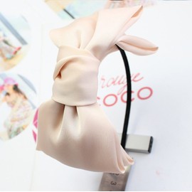 Big Ribbon Headband Hair Accessory Hair Arrangement Soft Ribbon Chiffon Satin Adult (Cream)