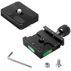 50 mm Quick Release Plate Clamp Compatible with Arca Swiss, Universal Clamp Adapter QR-50, Quick Release Plate with Removable Plate 1/4 Inch 3/8 Inch Screw for DSLRs, Tripod Camera