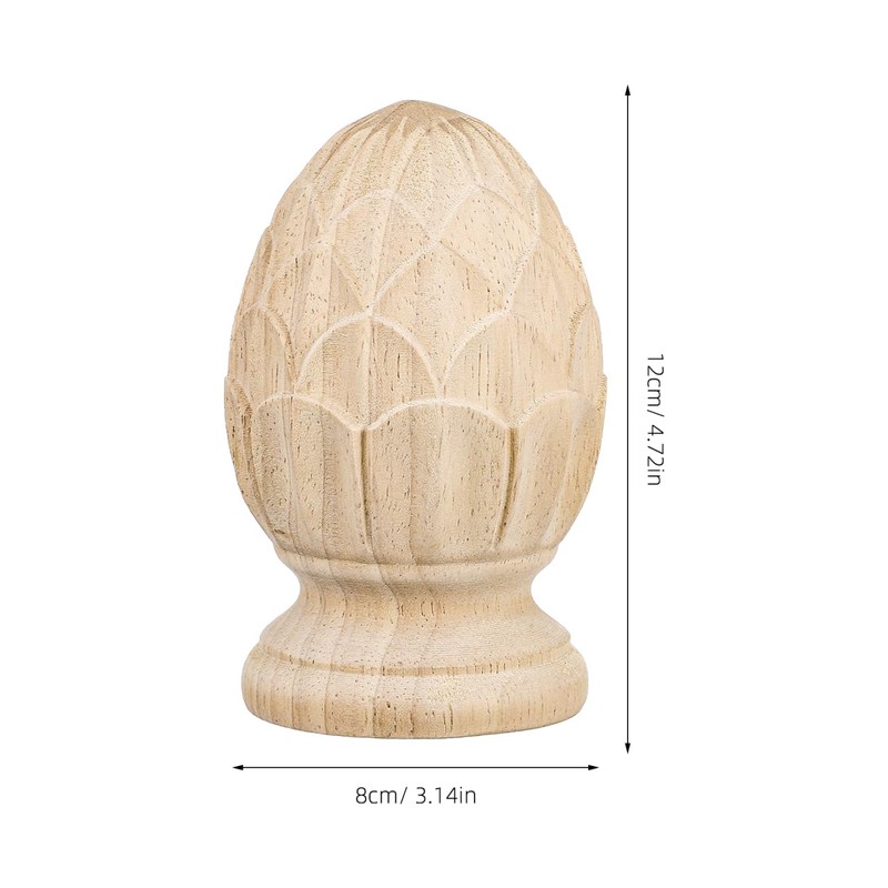 Pineapple Wood Finial for Stair Post, Wood Pineapple Finial