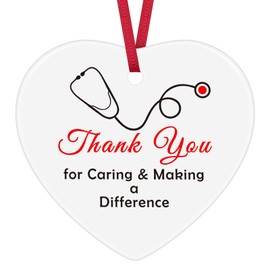 Thank You Gifts for Nurse Doctor Christmas Ceramic Ornament Keepsake Appreciation Gifts for Nurse Coworker Employee Birthday Retirement Farewell Goodbye Nurses Week Gift