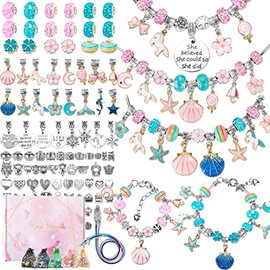 Girls Gifts Charm Bracelets Making Kit 112PCS, Jewelry Making kit for Girls DIY Craft Kits,Birthday Presents Teenage Girls Gifts Age 5 6 7 8 9 10 11 12 Christmas Gift