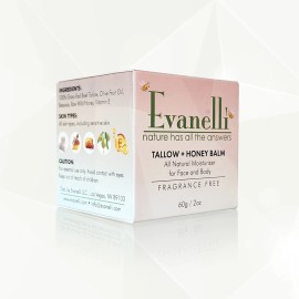 EVANELLI Grass-fed beef TALLOW BALM with Raw Honey