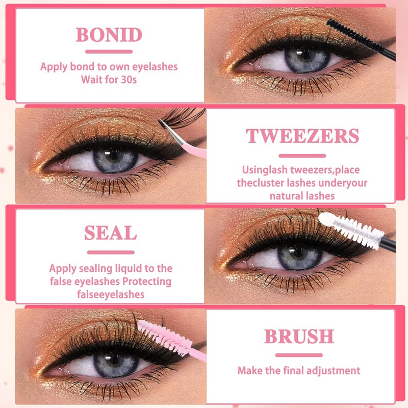 MOTIBACK Wimpern Extensions Set - 144 Pcs DIY Lash Extension