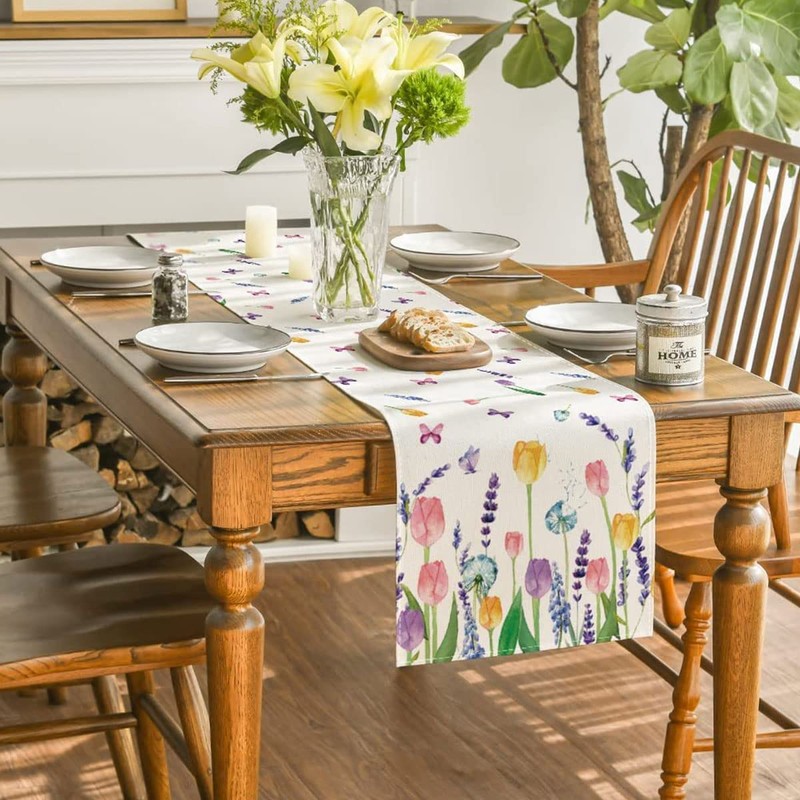 Modern Table Runner Spring Modern Table Runner Linen Table Runner