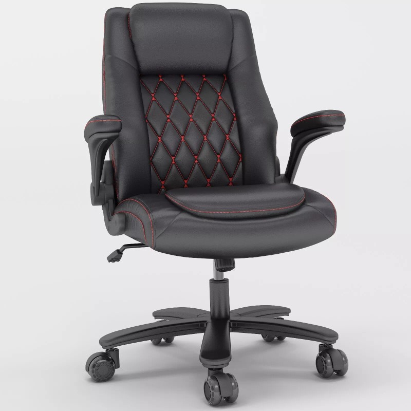 Solfway Executive Office Chair with Flip-up Armrest Computer Chairfor Heavy
