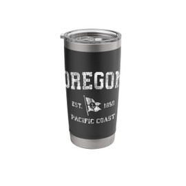 Oregon Vintage Boat Anchor Flag Retro West Coast Design Tee Stainless Steel Insulated Tumbler