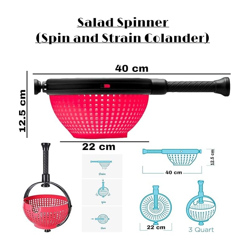 Pro Home Salad Spinner Lettuce Spinner Large Salad Dryer Washer