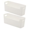 GRIRIW Pp Material Storage Boxes Lids 2pcs Vanity Organizers for