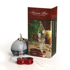 Aroma-Pro Essential Oil Diffuser for Home Scent Diffusers - 110V Hand Crafted Glass Aromatherapy Diffusers with Cold Diffusion, Made in USA Nebulizing Atomizer Air Diffuser for Home - Red