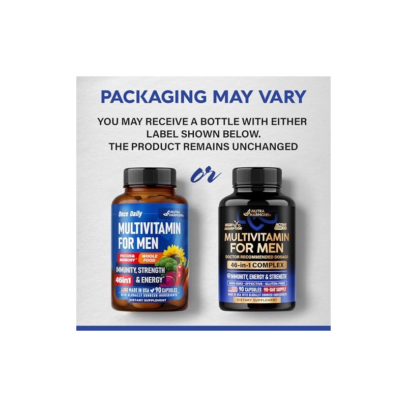 Multivitamin for Men - B-Complex | Whole Foods & Enzymes