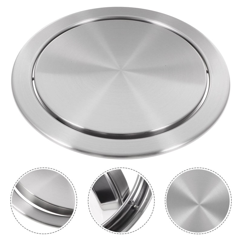 UKCOCO Recessed Garbage Lid Counter Trash Cover, Built-in Flap Cover