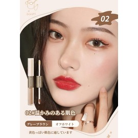 LIANGNISHI Double End Liquid Highlight Stick Facial Repair Stick Nose Shadow Silhouette Facial Beauty Women Liquid Repair Liquid-02# Warm Skin Color
