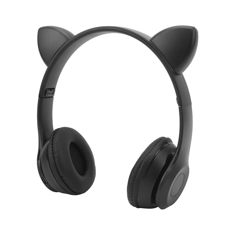 P47M Wireless Headphone Cute Cartoon Cat Ear LED Light 400mAh