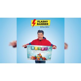 Flashy Banner (Happy Birthday) by George Iglesias & Twister Magic - Trick, Small
