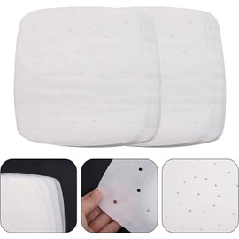 Air Fryer Parchment Paper Liners 200Pcs 21.5cm Square Perforated Parchment Papers for Air Fryer, Steaming Basket (White)