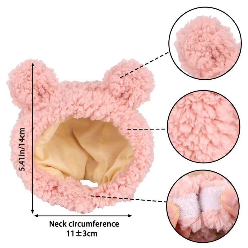 JOICEE Cute Cat Costume Warm Bear Hat for Cat Adjustable