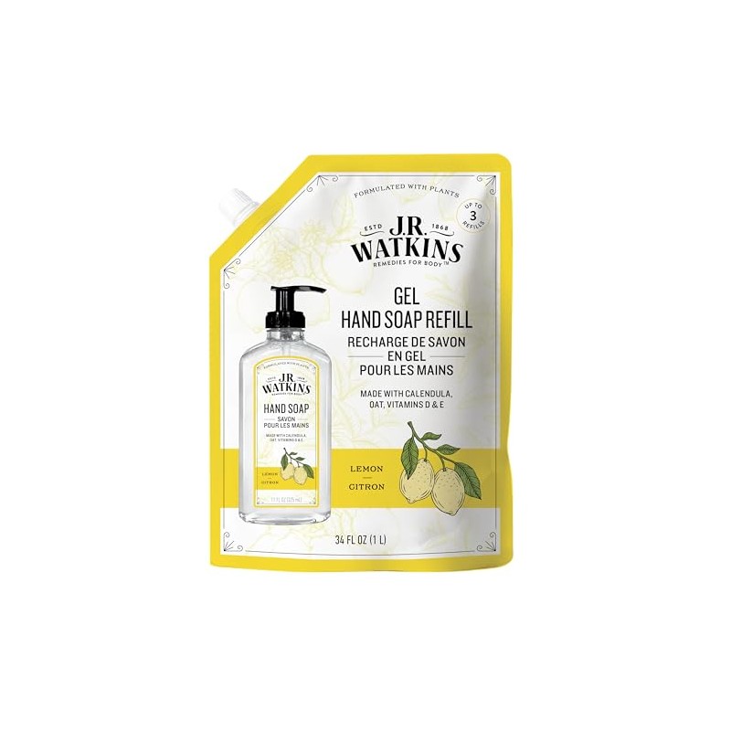 J.R. Watkins Liquid Hand Soap Lemon 34 oz Refill, Pack
