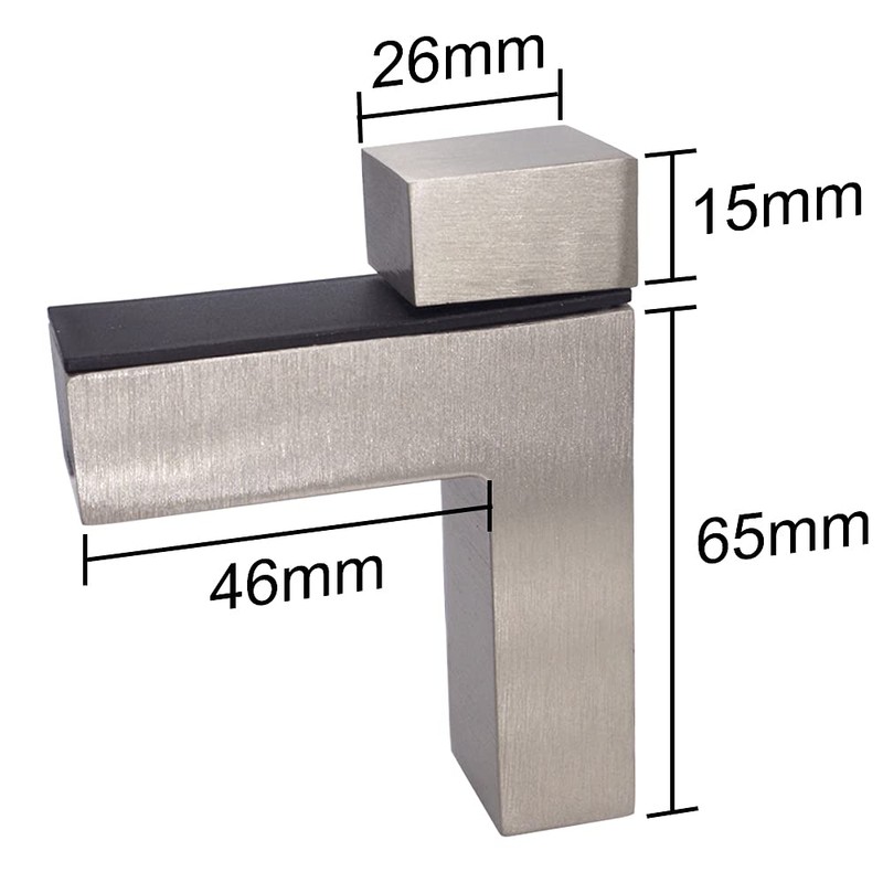Wolfride 4 Count Silver Zinc Alloy Glass Shelf Wall Mount