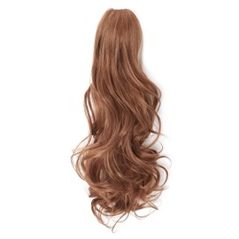 Long Short Claw Ponytail Hair Extension One Piece Cute Clip in on Ponytail Jaw/Claw Synthetic Straight Curly Hairpieces 18" Curly Light Auburn