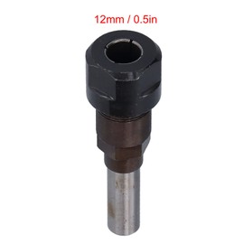 Extension Collet Cutter Extension Chuck Woodworking Round Shank Cutter Extensions Collet for Woodworking Trimming (12 mm handle)
