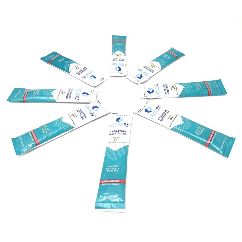 Liquid IV Strawberry Hydration Drink Mix 8 Count, 0.56 OZ