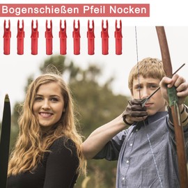 SVUPUE Archery Arrow Cams, Pack of 50 Plastic Arrow Cams for 6.2 mm Diameter Arrow Shafts, Red