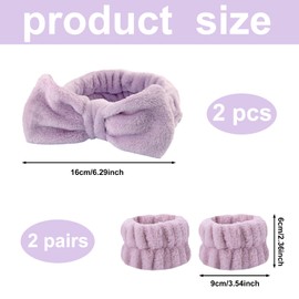 2 Sets Makeup Headbands For Women, Make Up Hair Headband, Skincare Wristbands, Cute Makeup Headband And Women'S Wristband, Skincare, Makeup Removal, Beauty Elastic Headband